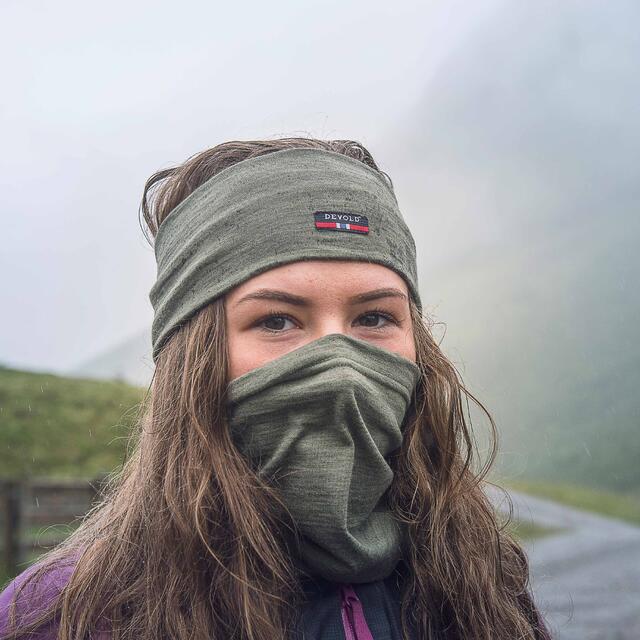 Hals Devold Breeze Merino Headover 404 grønn