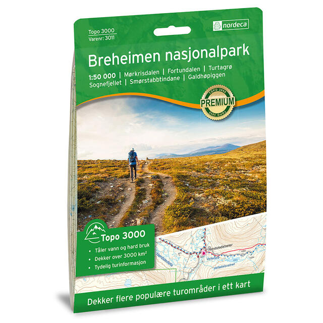 Breheimen Nasjonalpark Nordeca Topo 1:50 000 3011