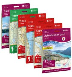 Jotunheimstien DNT Kartpakke fra Oslo til Gjendesheim