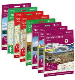 Rondanestien DNT Kartpakke fra Oslo til Hjerkinn