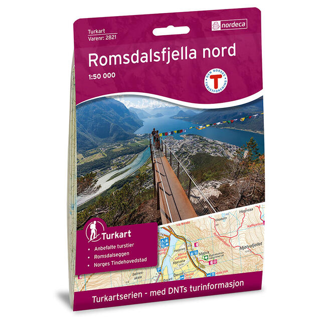 Romsdalsfjella nord Nordeca Turkart 1:50 000 2821 