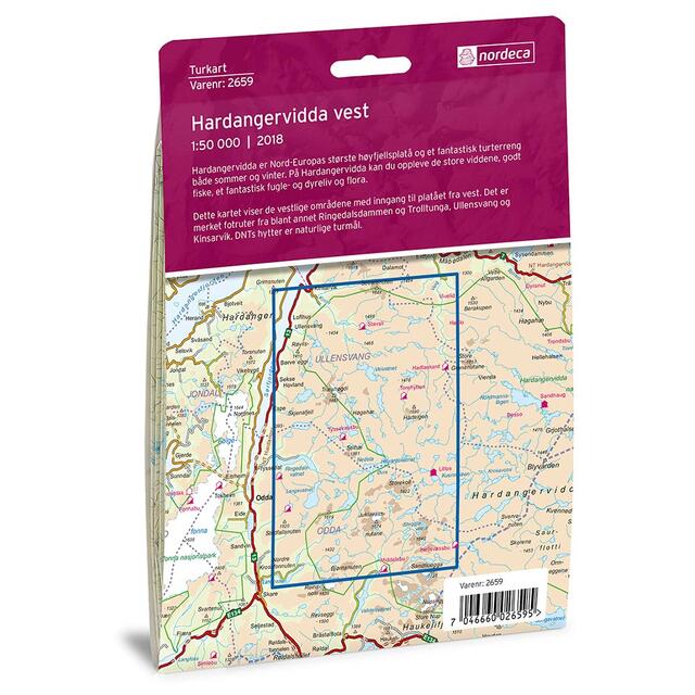 Hardangervidda Vest Nordeca Turkart 1:50 000 2659 