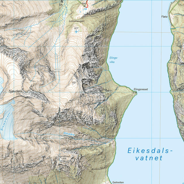 Isfjorden Eresfjord Calazo Høyfjellskart 1:25 000 Romsdalen