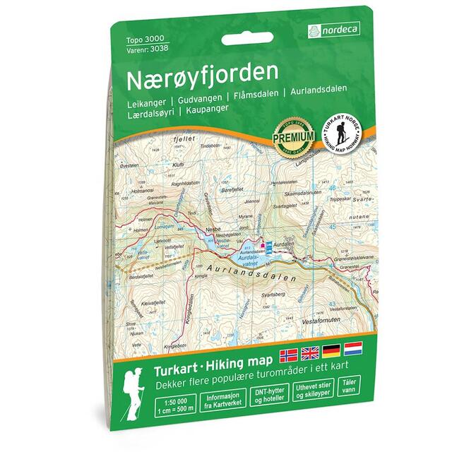 Nærøyfjorden Nordeca Topo 1:50 000 3038 