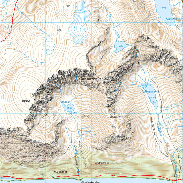 Snota Trekanten Calazo Høyfjellskart 1:25 000 Trollheime 