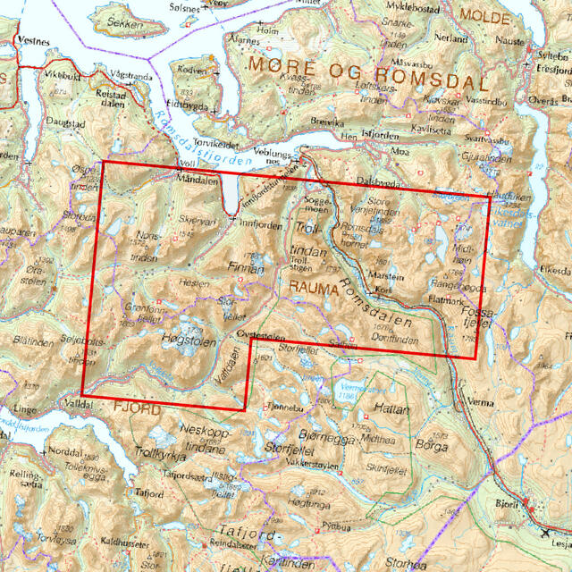 Romsdalen Trolltinden og Høgstolen Calazo Romsdalen Trolltinden Høgstolen