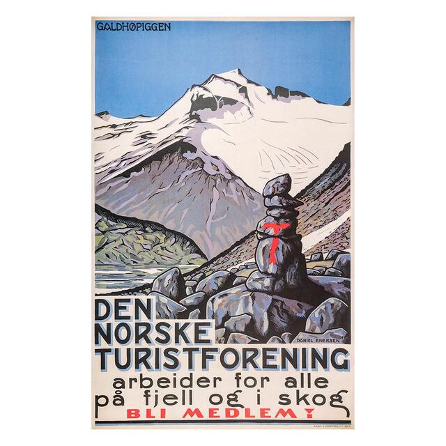 Galdhøpiggen-plakat DNT Galdhøpiggen-plakat