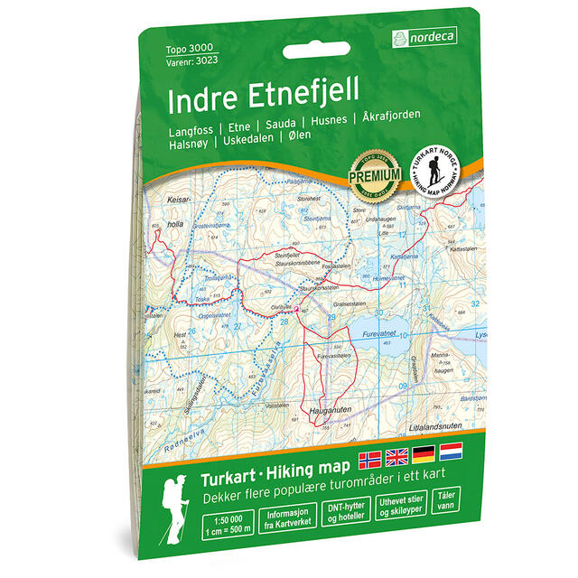 Indre Etnefjell Nordeca Topo 1:50 000 3023 