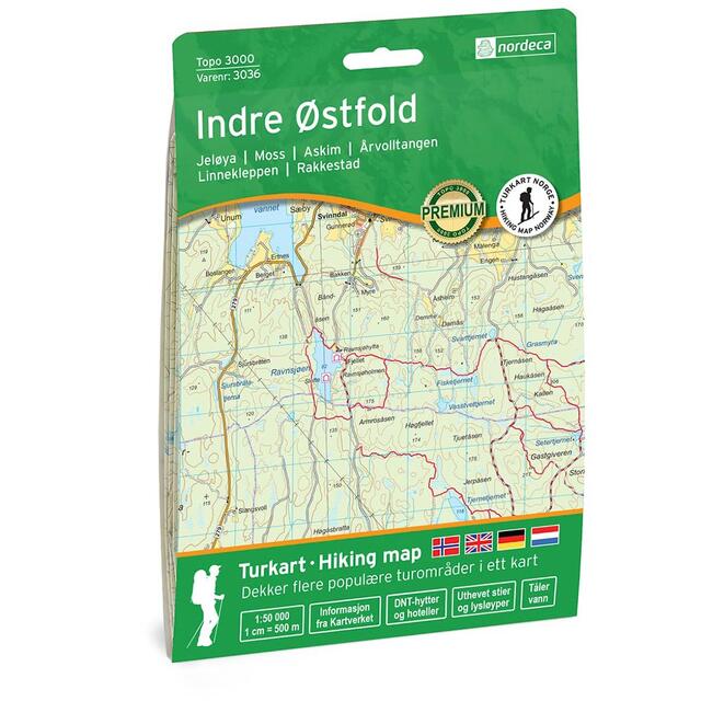 Indre Østfold Nordeca Topo 1:50 000 3036 