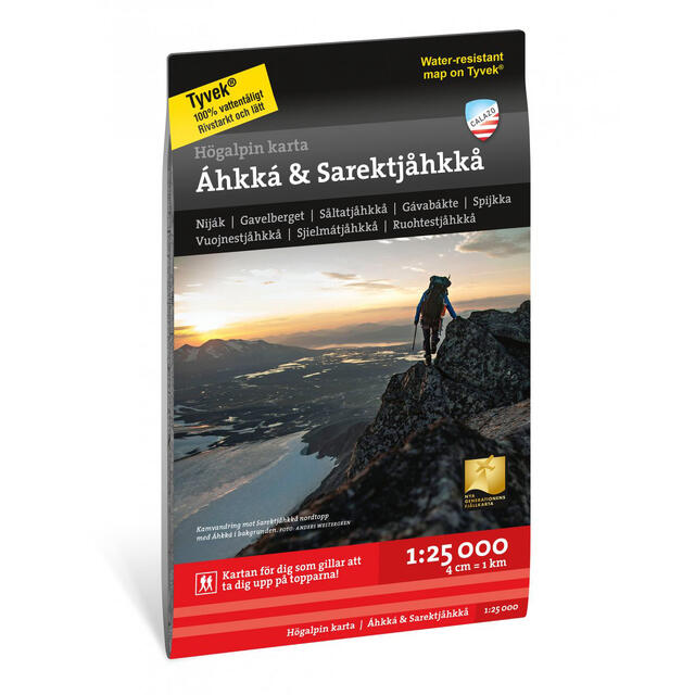 Sverige: Áhkká Sarektjåkkå Calazo Høyfjellskart 1:25 000