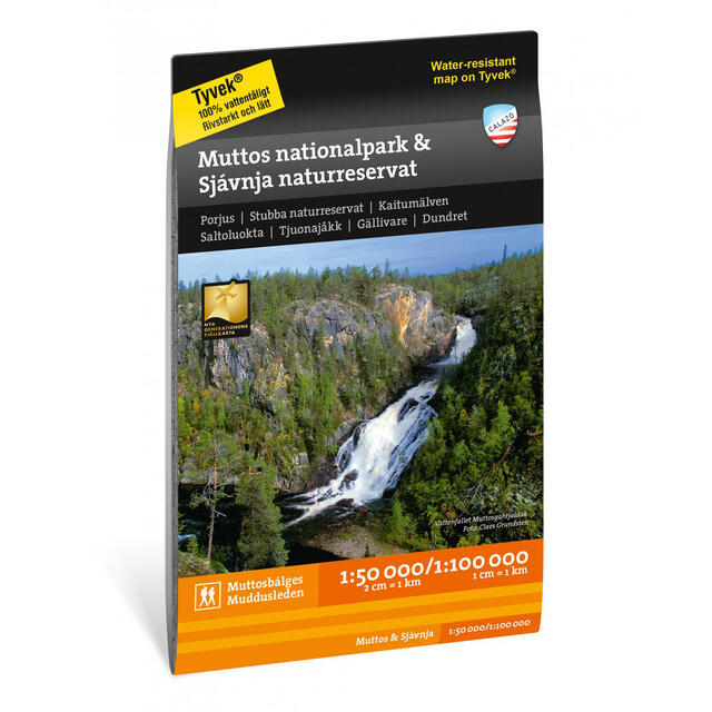 Sverige: Muddus nationalpark Sjávnja nat Calazo Turkart 1:50 000 1:100 000 