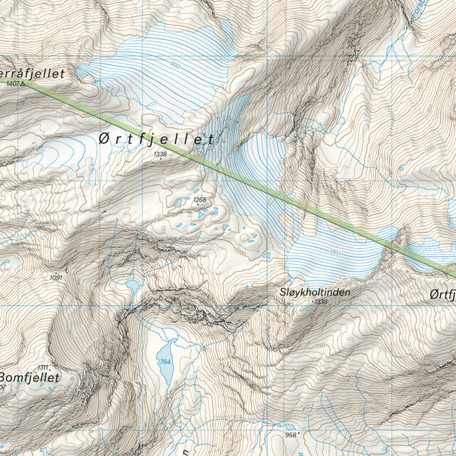 Røvassdalen Dunderlandsdalen Calazo Høyfjellskart 1:25 000 