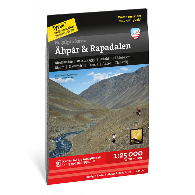 Sverige: Ähpar Rapadalen Calazo Høyfjellskart 1:25 000 