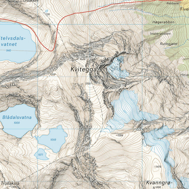 Hornindal Calazo Høyfjellskart 1:25 000 