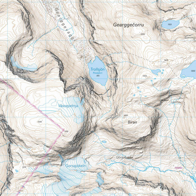 Sverige: Abisko–Riksgränsen Calazo Høyfjellskart 1:25 000 