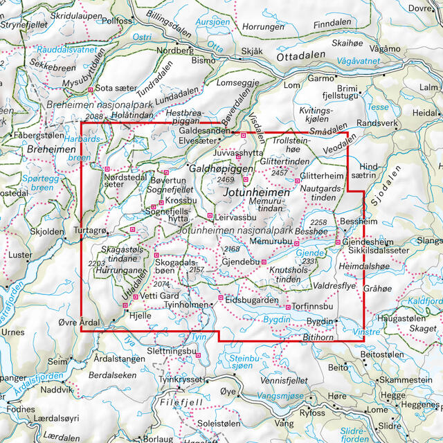 Jotunheimen Calazo Turkart 1:50 000 Jotunheimen