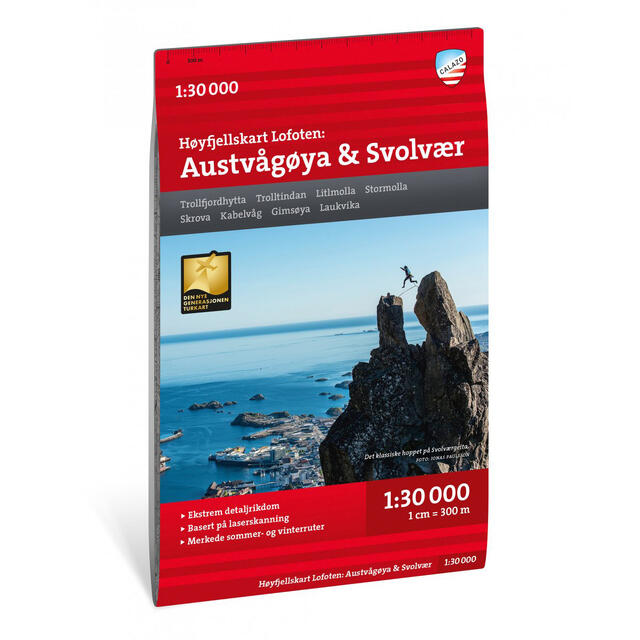 Austvågøya Svolvær Calazo Høyfjellskart 1:30 000 Lofoten 