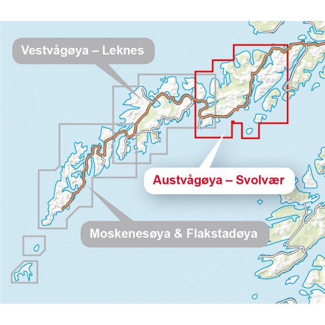 Austvågøya Svolvær Calazo Høyfjellskart 1:30 000 Lofoten