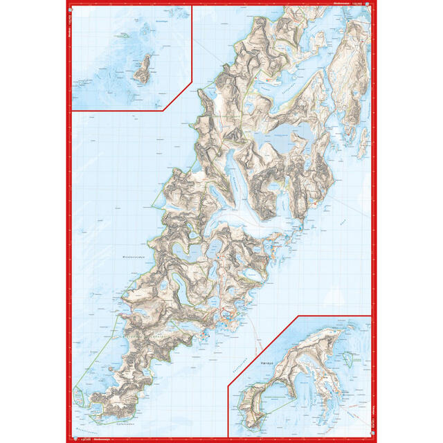 Moskenesøya Flakstadøya Calazo Høyfjellskart 1:30 000 Lofoten 