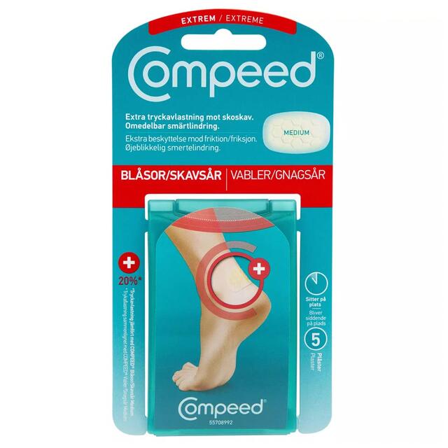 Gnagsårplaster for hælen Compeed Gnagsårplaster Medium Extreme 