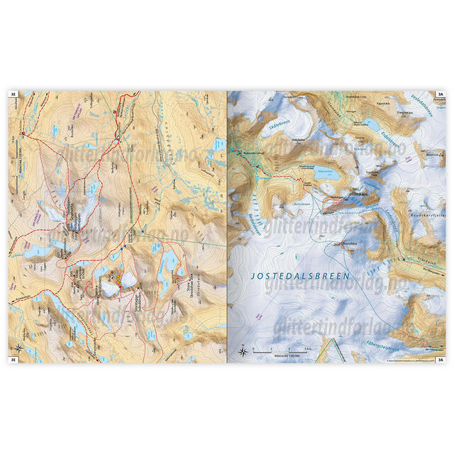 Norges fjelltopper Kart Glittertind Forlag Norges fjelltopper Ka