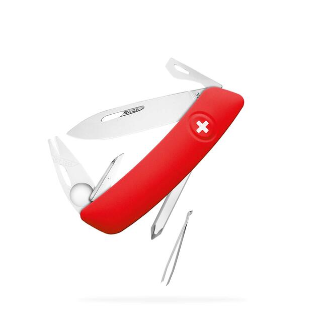Lommekniv med flåttfjerner Swiza TT04 Red