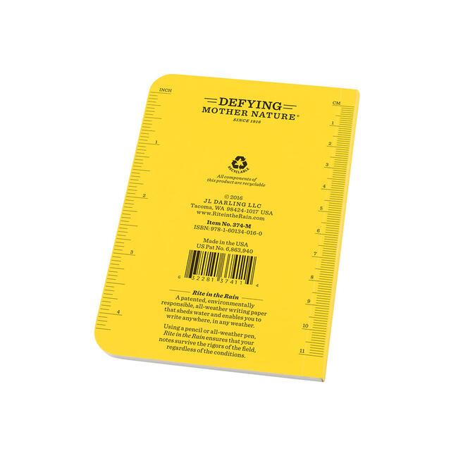 Liten vannfast notatbok Rite In the Rain No374M Yellow