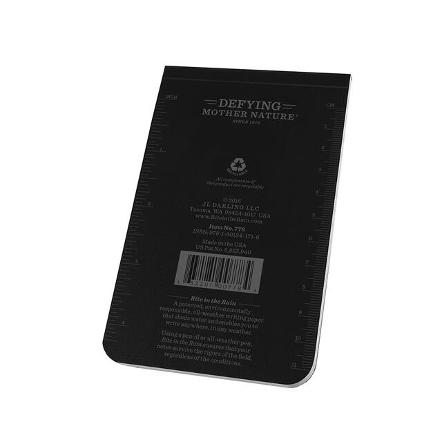 Liten vannfast notatblokk Rite In the Rain No778 Black