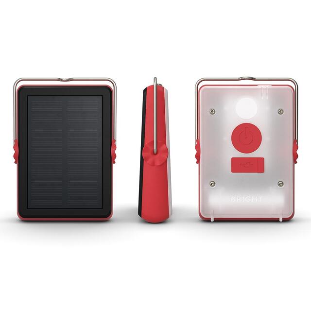 Solcellelykt med USB-lader Bright Start+ BerryRed 