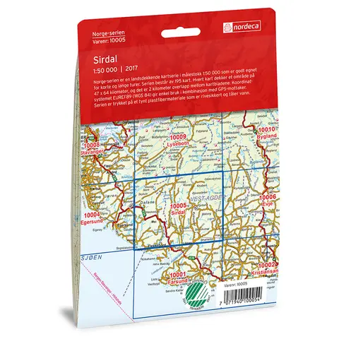 Sirdal Nordeca Norge 1:50 000 10005