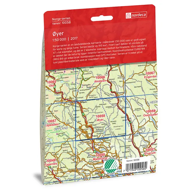 Øyer Nordeca Norge 1:50 000 10058 