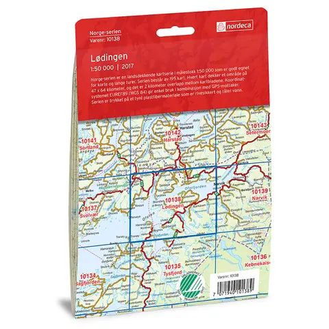 Lødingen Nordeca Norge 1:50 000 10138