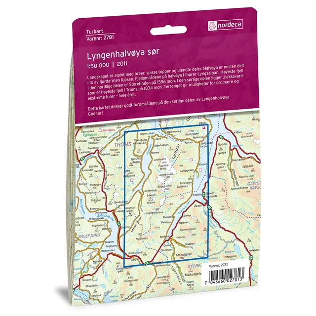 Lyngenhalvøya Sør Nordeca Turkart 1:50 000 2781 