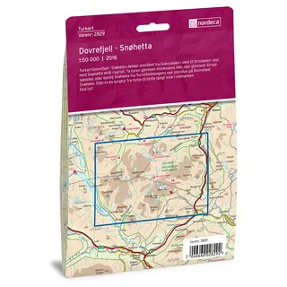 Dovrefjell Sn&#248;hetta Nordeca Turkart 1:50 000 2829