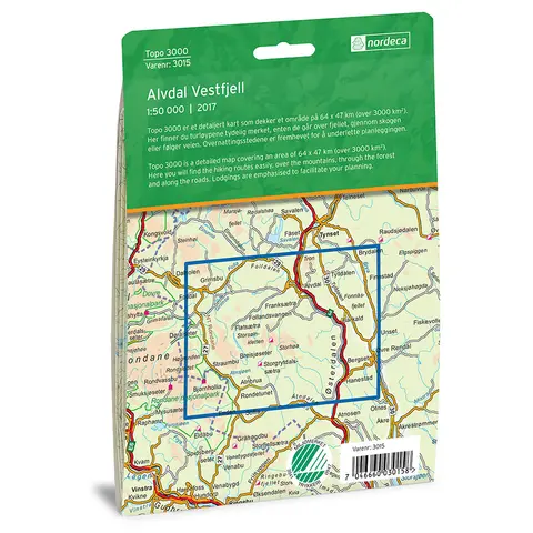 Alvdal Vestfjell Nordeca Topo 1:50 000 3015