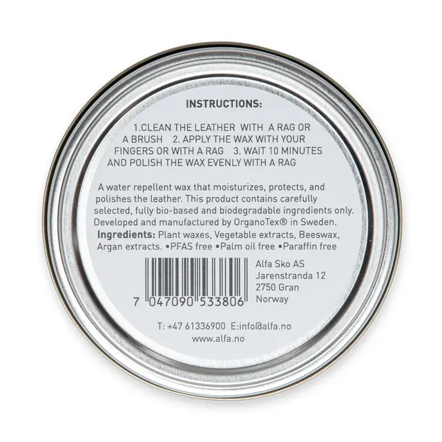 Impregnering for sko Alfa Leather Wax 100 ml 