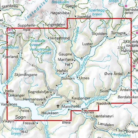 Sogndal Årdal Calazo Turkart 1:50 000