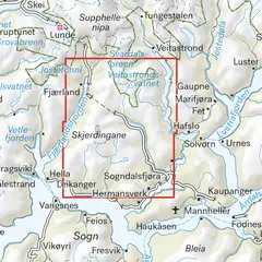 Togga Frudalshesten Calazo H&#248;yfjellskart 1:25 000 Sogndal