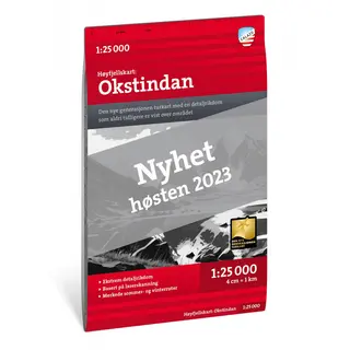 Okstindan Calazo H&#248;yfjellskart 1:25 000