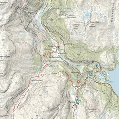 Mj&#248;lfjell Fl&#229;msdalen Calazo H&#248;yfjellskart 1:25 000