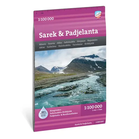 Sverige: Sarek Padjelanta Calazo Turkart 1:100 000