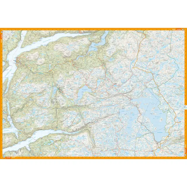 Suldalsheiane Bykleheiane Hovden Calazo Turkart 1:50 000 