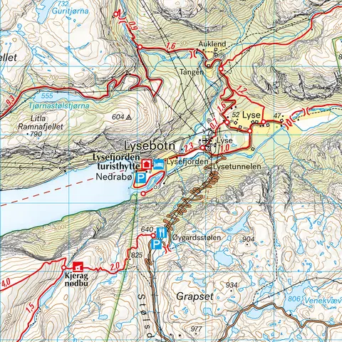 Lyseheiane Sirdalsheiane Setesdal Vesthe Calazo Turkart 1:50 000
