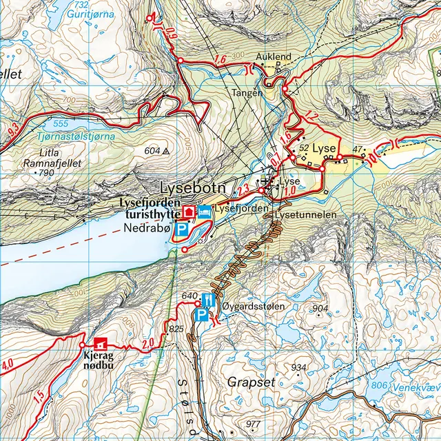 Lyseheiane Sirdalsheiane Setesdal Vesthe Calazo Turkart 1:50 000 