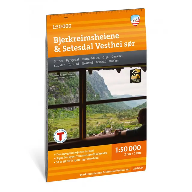 Bjerkreimsheiene Setesdal Vesthei sør Calazo Turkart 1:50 000 
