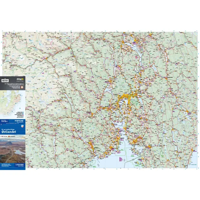 Østlandet Calazo Bil- og turistkart 1:350 000 