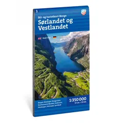 S&#248;rlandet og Vestlandet Calazo Bil- og turistkart 1:350 000