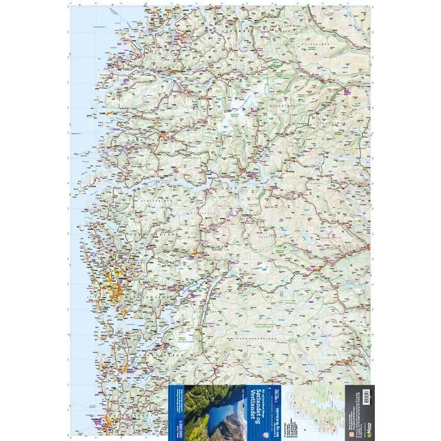 Sørlandet og Vestlandet Calazo Bil- og turistkart 1:350 000 