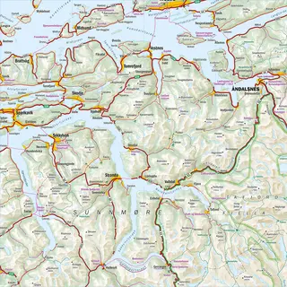 Midt-Norge Calazo Bil- og turistkart 1:350 000