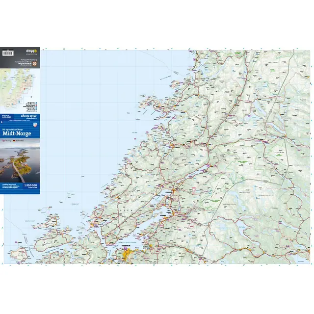 Midt-Norge Calazo Bil- og turistkart 1:350 000 
